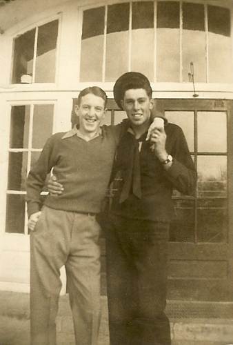 68 Judson Berry and Lee Mace in front of Tuscumbia High School