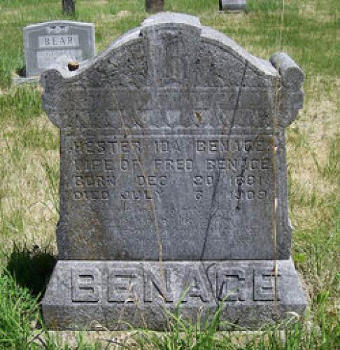 34 Fred and Hester Benage Tombstone at Bear Cemetery