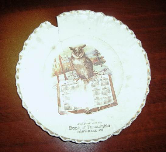 54 Bank of Tuscumbia Calendar Plate