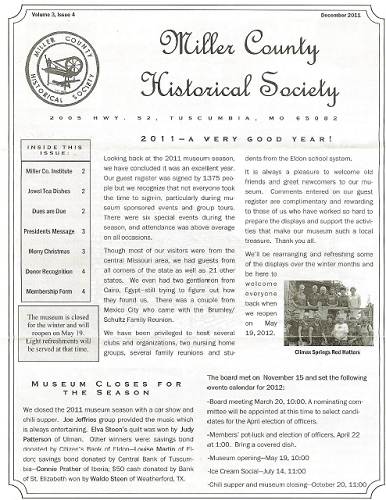 29 MCHS Winter 2011 Newsletter