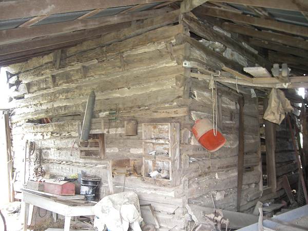 05 Inside lean-to at South East corner of Cabin