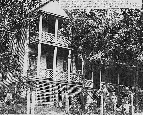 24 Sam Adcock, Lizzie and Children - c. 1914 - At home near the Bear Farm