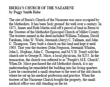 10 Iberia Church of the Nazarene