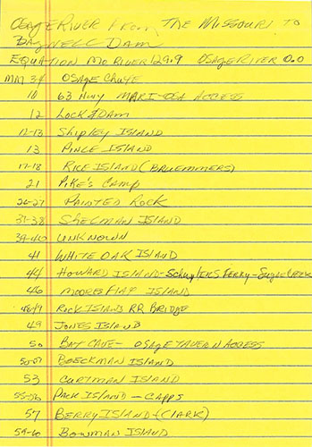 10 Arthur Clark's river mileage from Osage River Mouth - 01