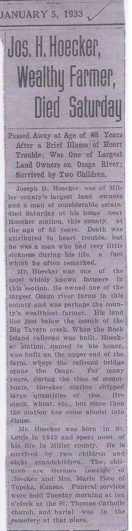 Joseph H. Hoecker Obituary