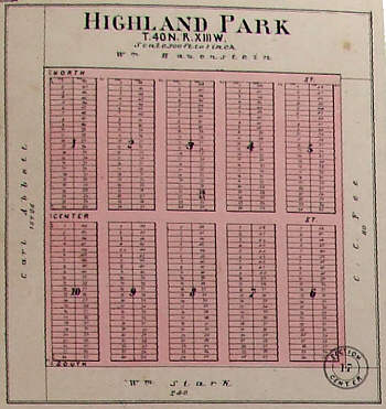 1904 Atlas Map of Highland Park 
