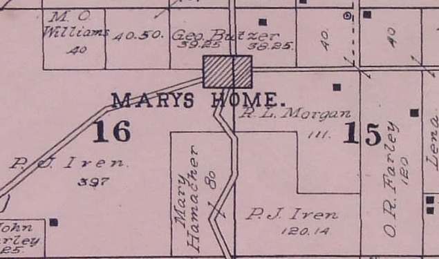  Map of Mary's Home from 1904 Atlas 