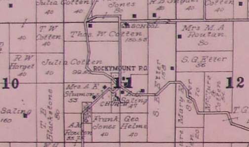  Map of Rocky Mount Community from 1904 Atlas 